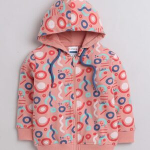 BUMZEE Orange Boys Full Sleeves Hooded Sweatshirt