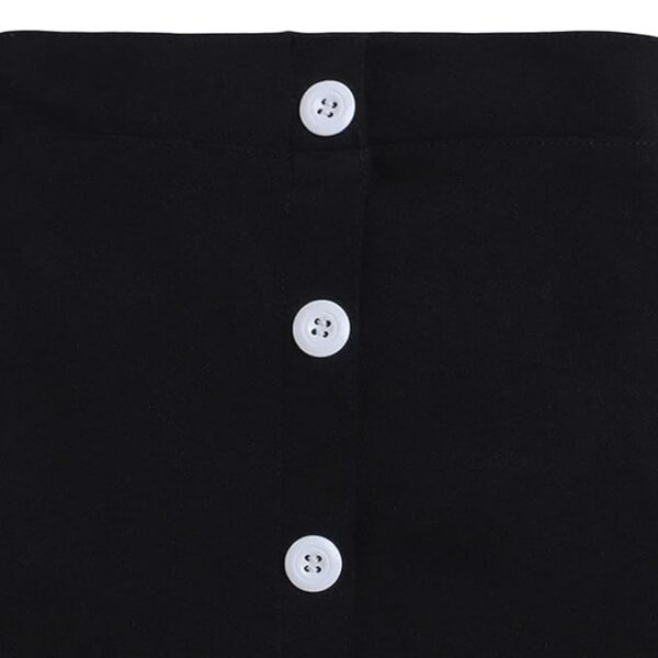 Hopscotch Girls Knee Length Cotton and Lycra Solid Skirt in Black Color
